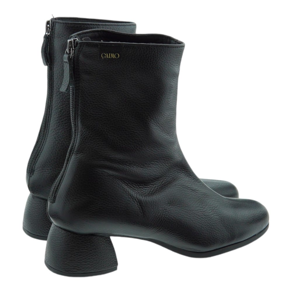 Botines Mujer Gaimo - Elegancia en Piel Negra y Beige con Tacón Bajo foto 4