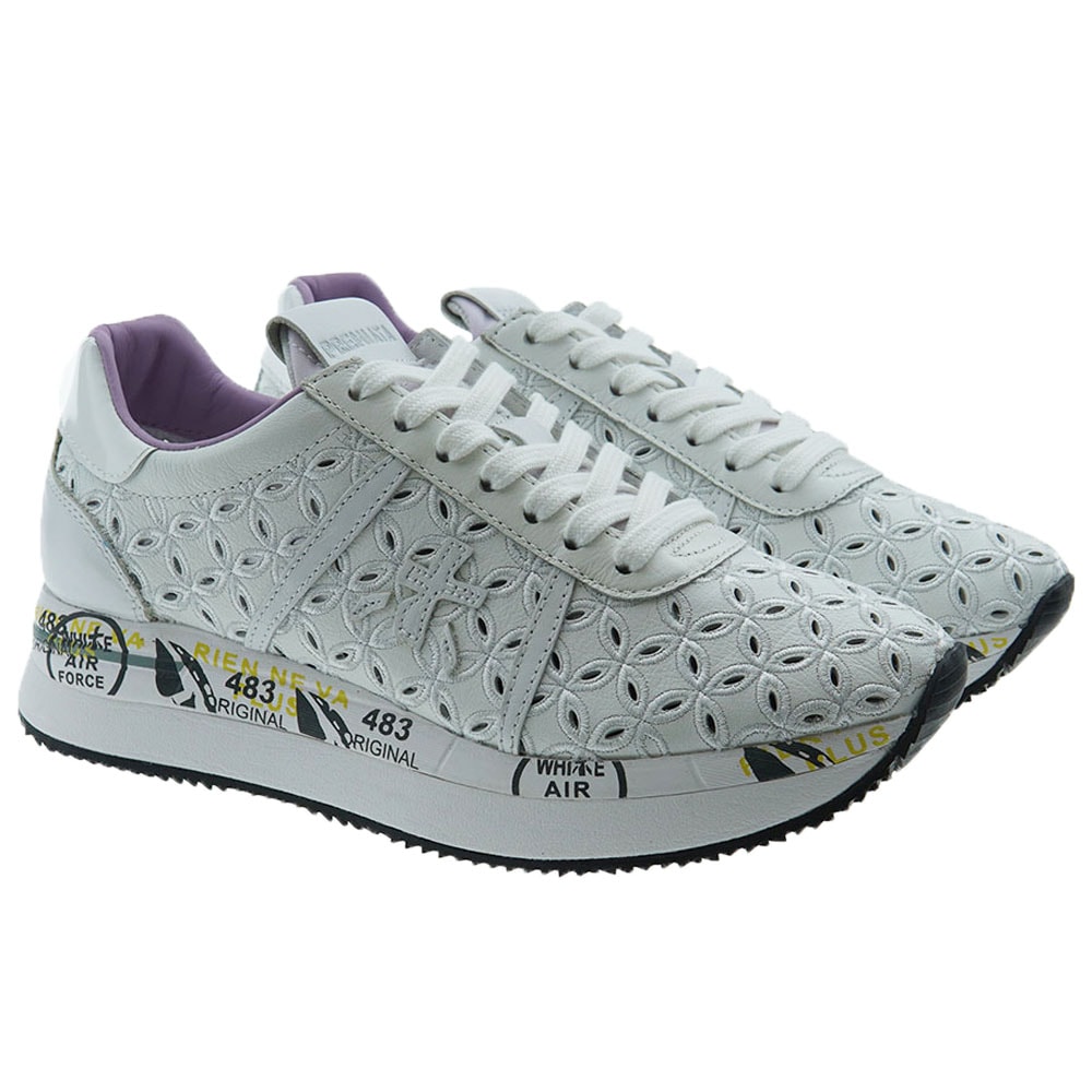 Zapato deportivo bordados flores Premiata Conny 6242