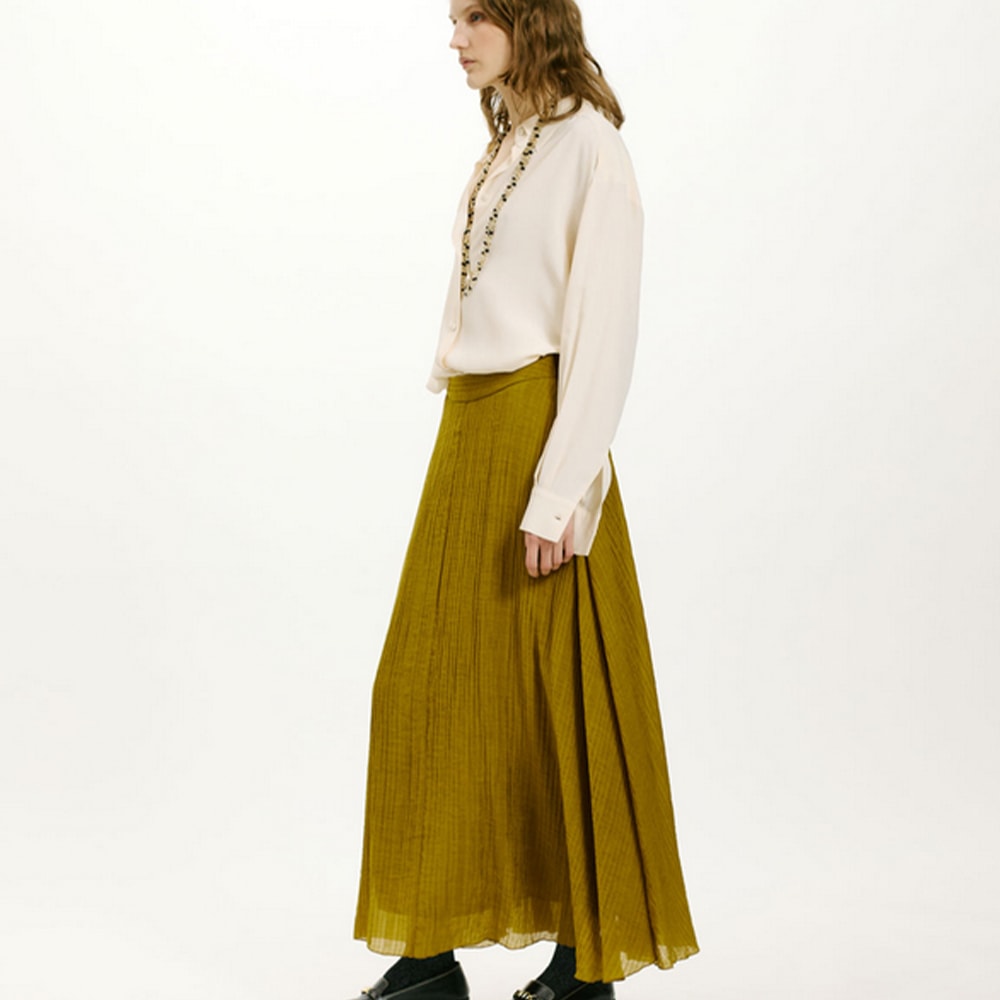 Falda Larga Mujer Kaki Momoni | Disponible en Gallery Carrile foto 3
