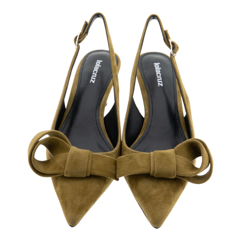 Zapato mujer destalonado Lola Cruz – Ante con lazo y tacón fino foto 2