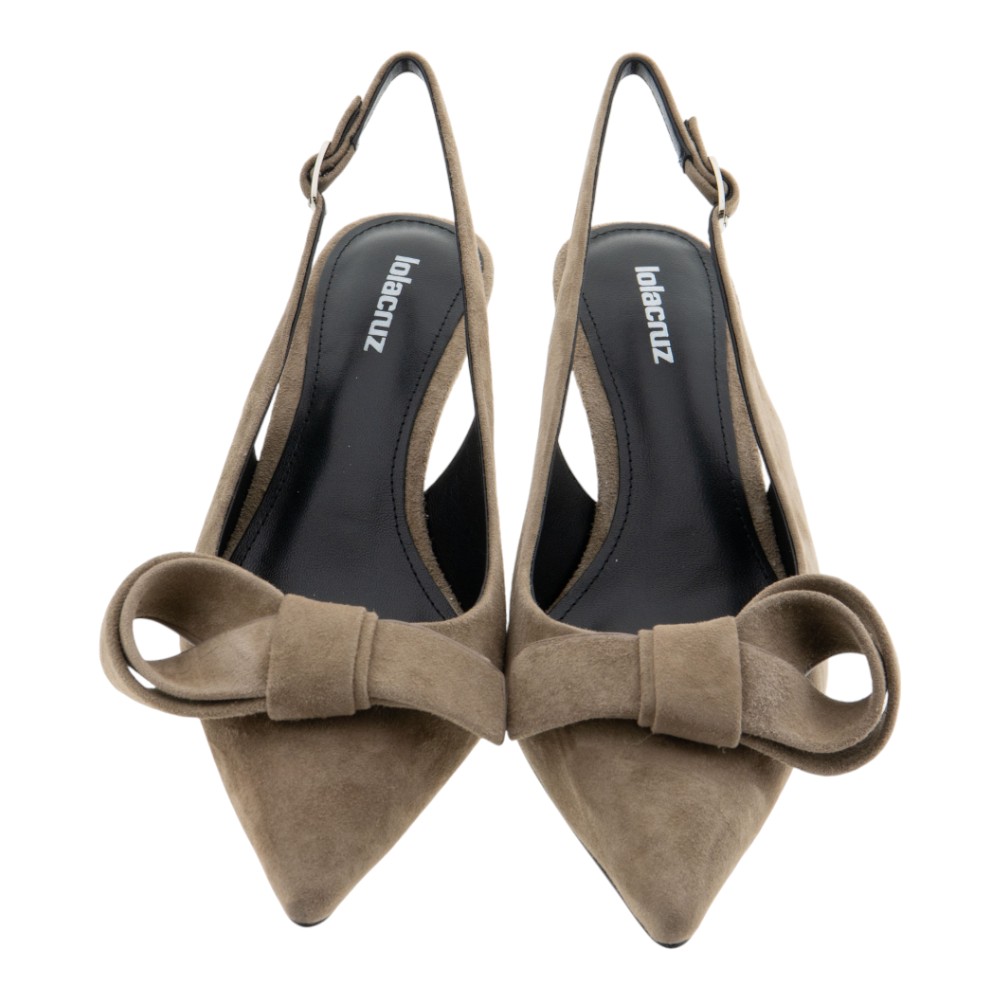 Zapato mujer destalonado Lola Cruz – Ante con lazo y tacón fino foto 2