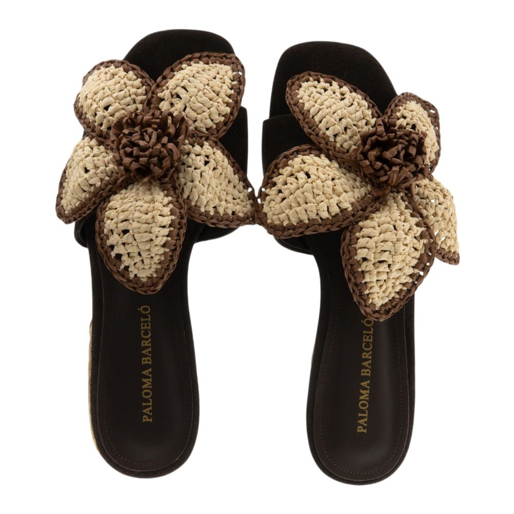 Sandalias rafia flor tacón Paloma Barceló foto 2
