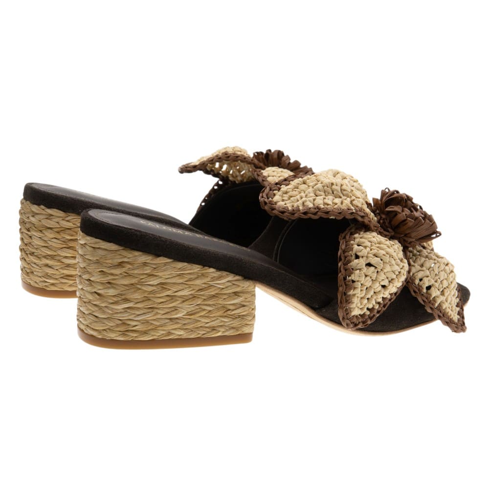 Sandalias rafia flor tacón Paloma Barceló foto 4