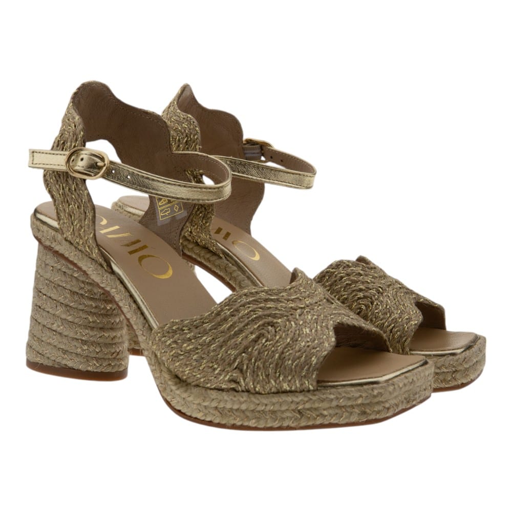 Sandalias rafia tacón esparto Gaimo Danae
