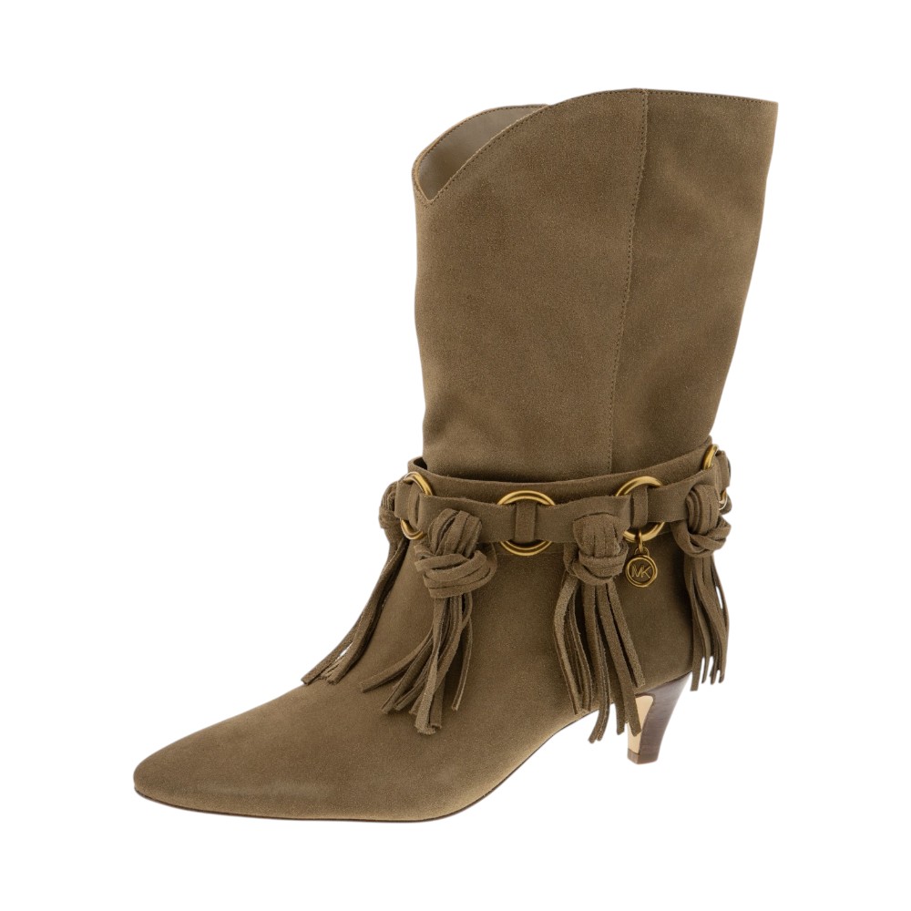 Botas ante kaki tacón bajo y flecos Michael Kors foto 3