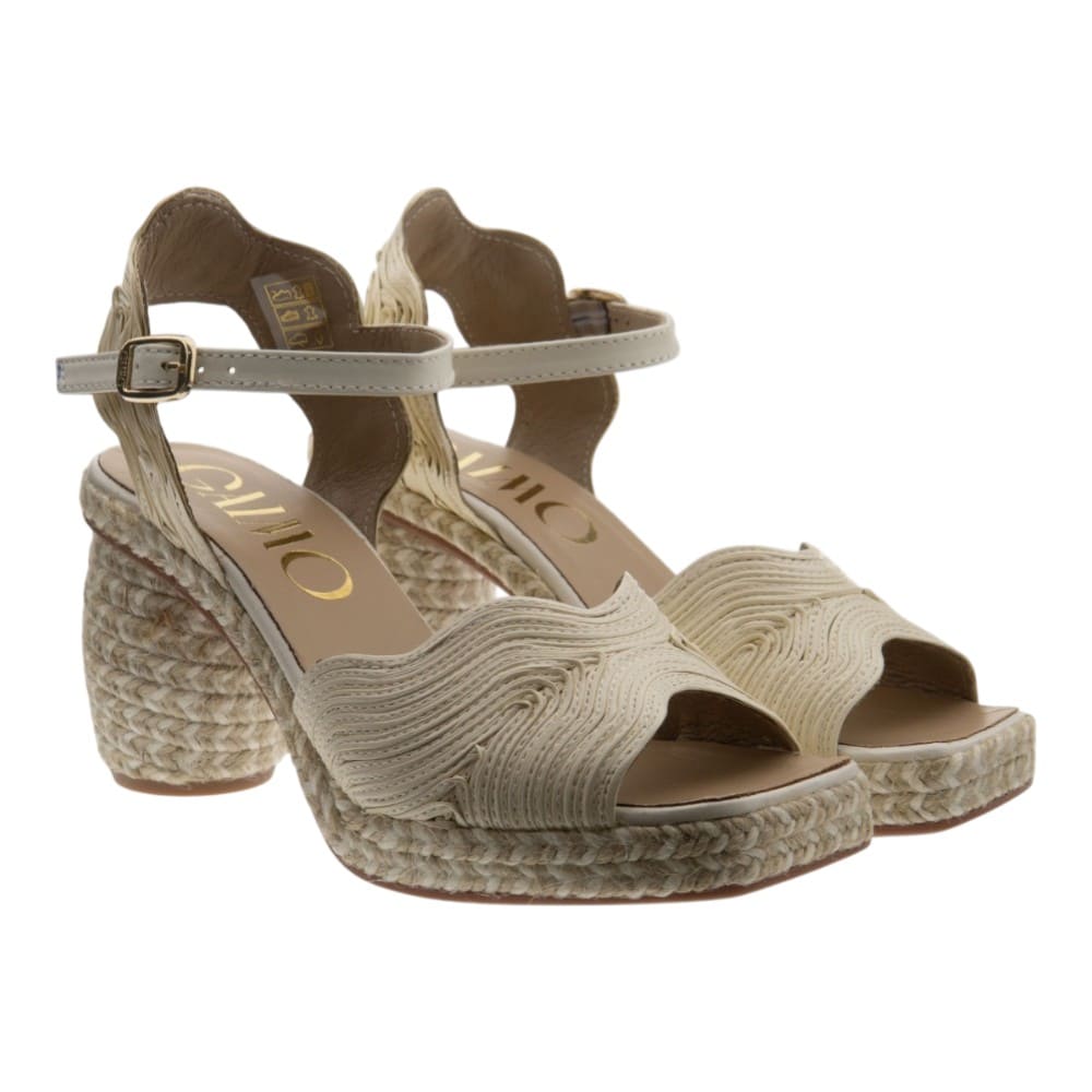 Sandalias vestir cáñamo tacón Gaimo Danna