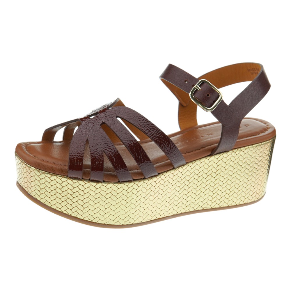 Sandalias Chie Mihara de Plataforma con Textura Dorada – Galería Carrile foto 3