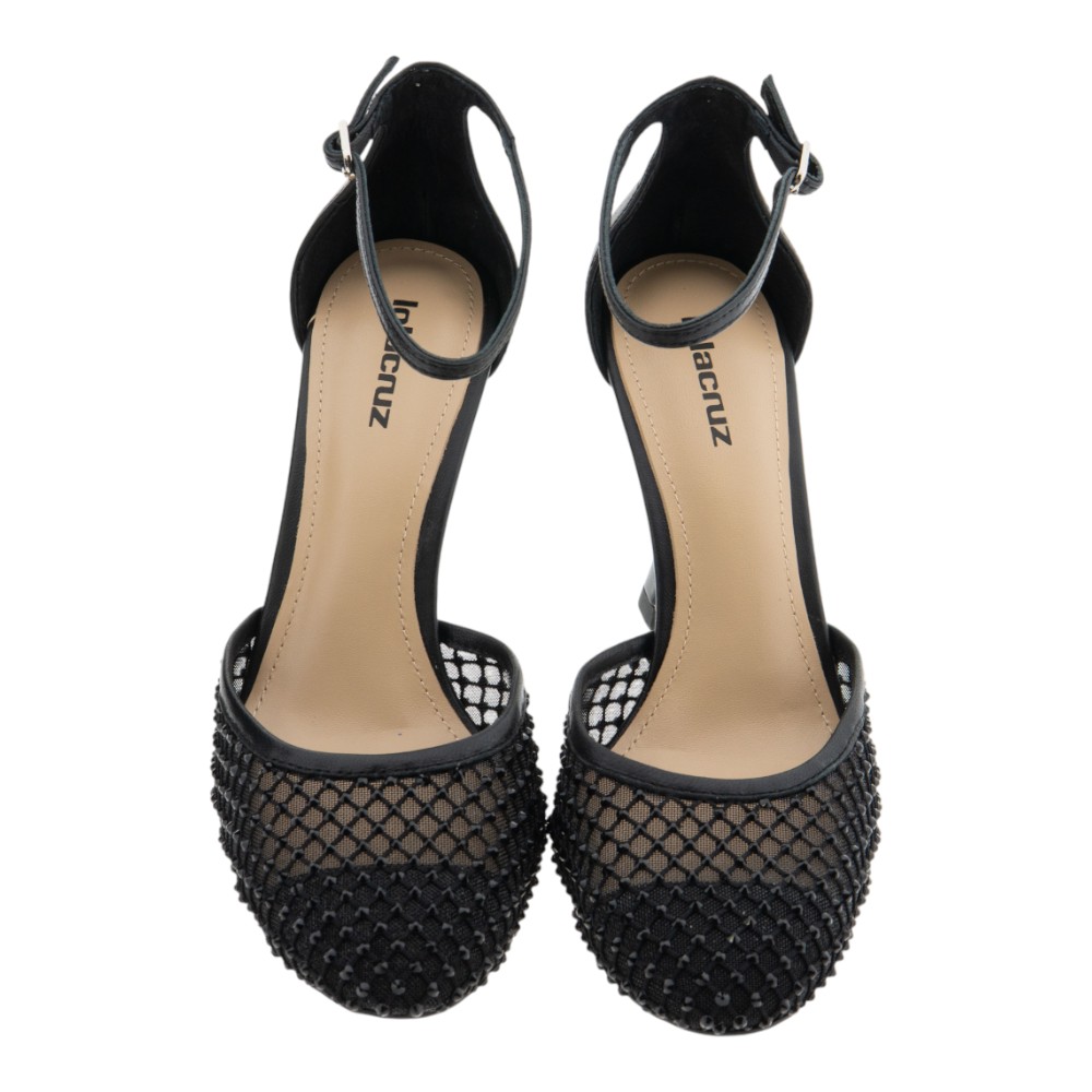Zapato negro fiesta tacón alto Lola Cruz mujer – Elegante y con pedrería foto 2