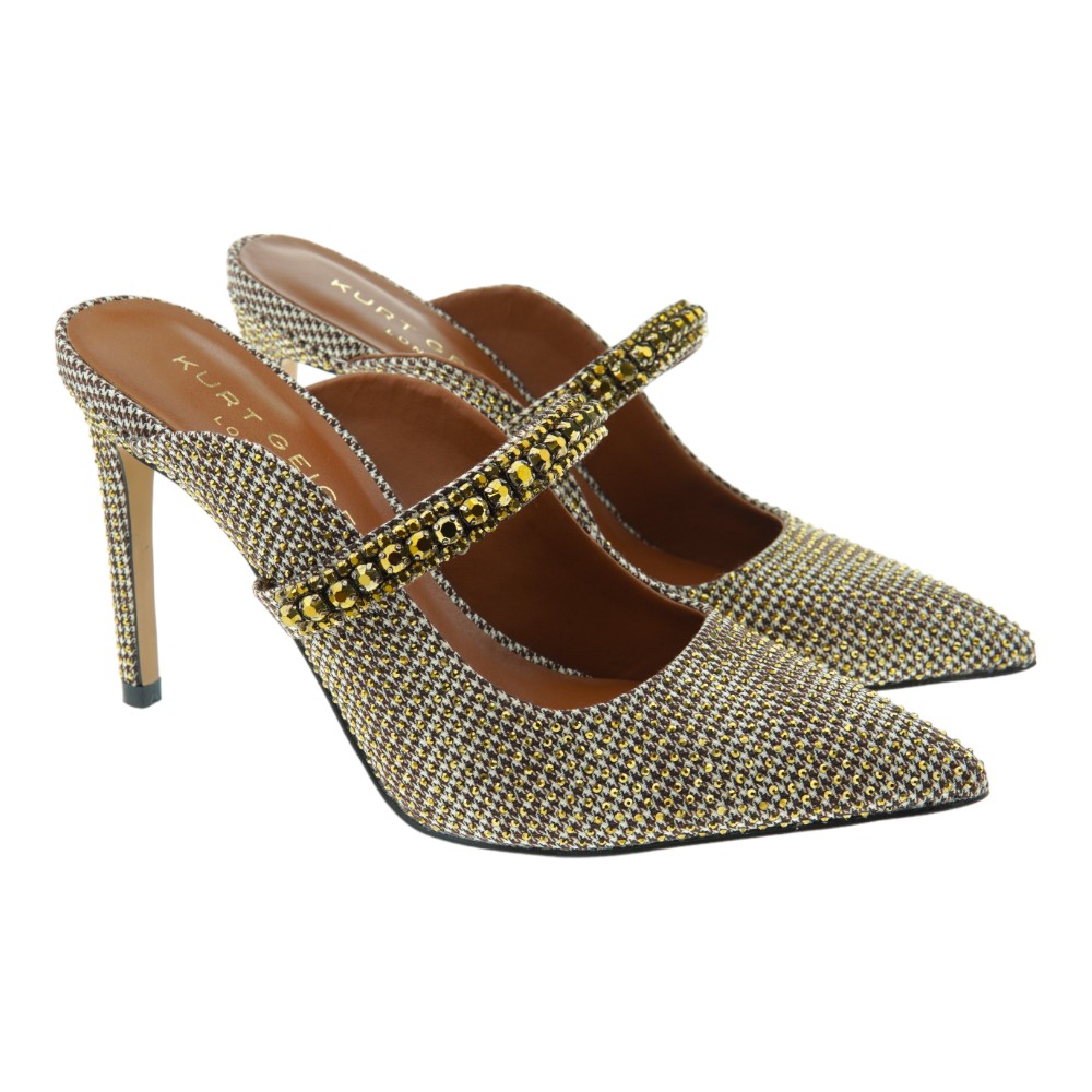 Salón Stilettos Destalonados Strass Dorados Kurt Geiger Duke