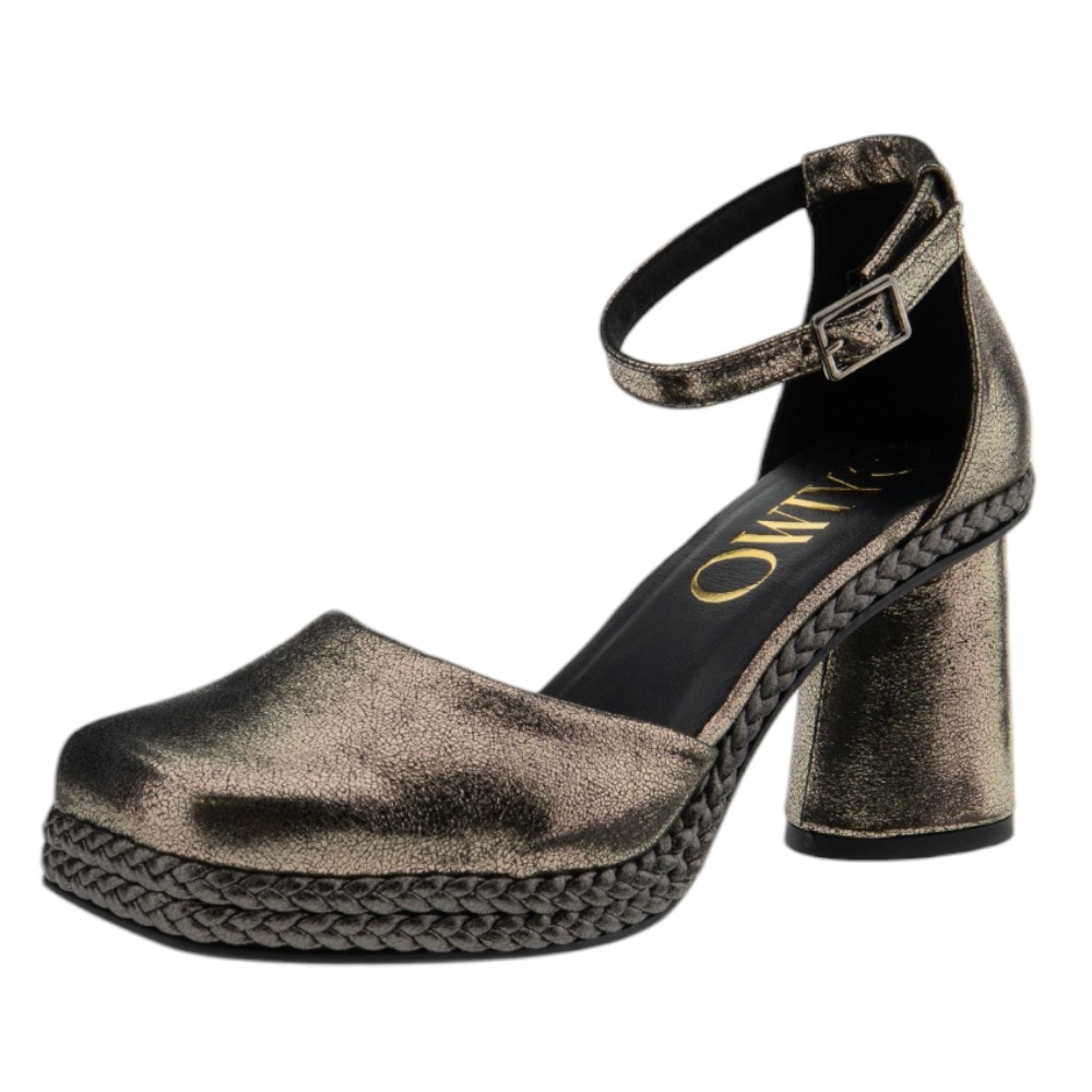 Zapato tacón hebilla mujer metalizado Gaimo foto 3