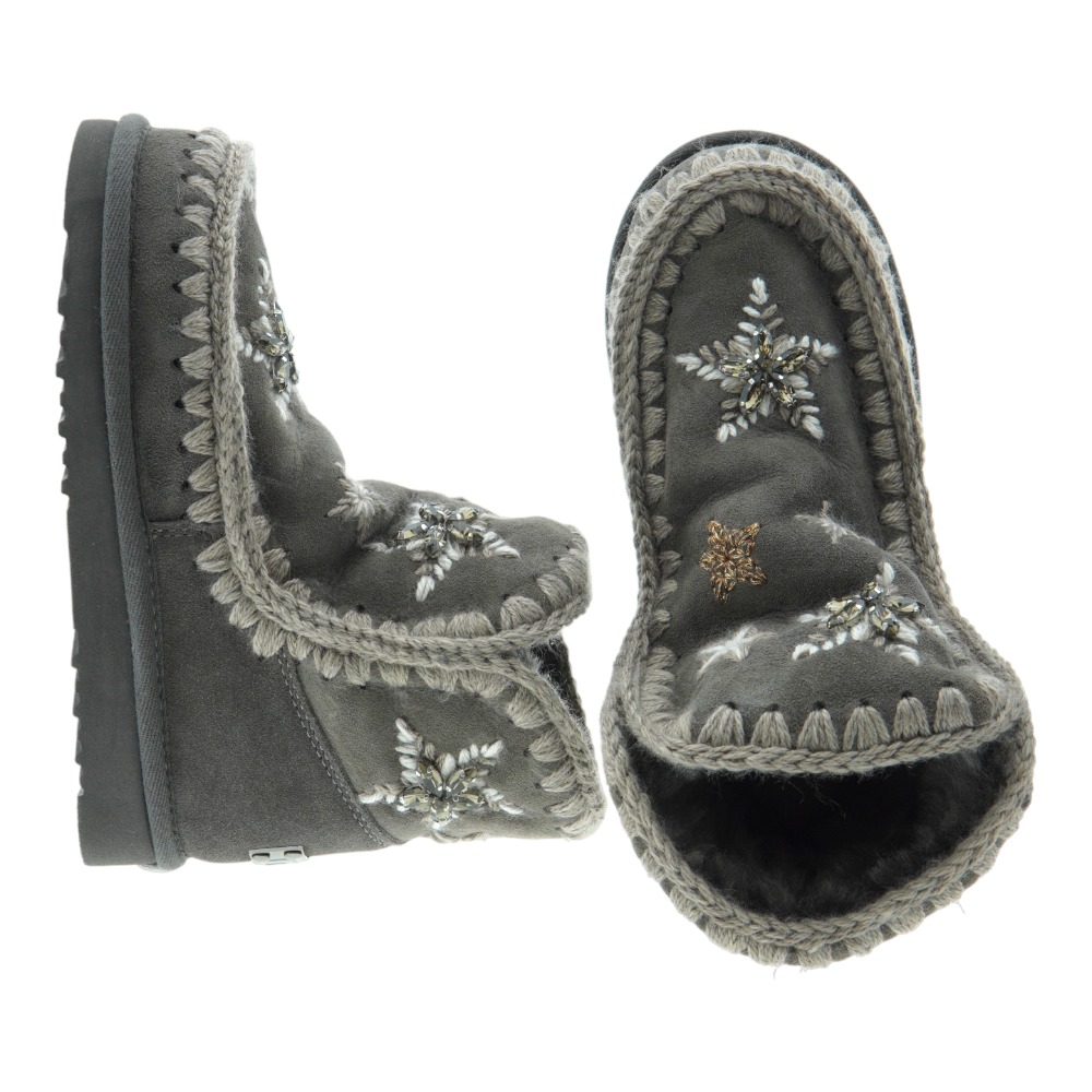 Bota piel cordero pespuntes cristales Mou Eski Wool Stars foto 2
