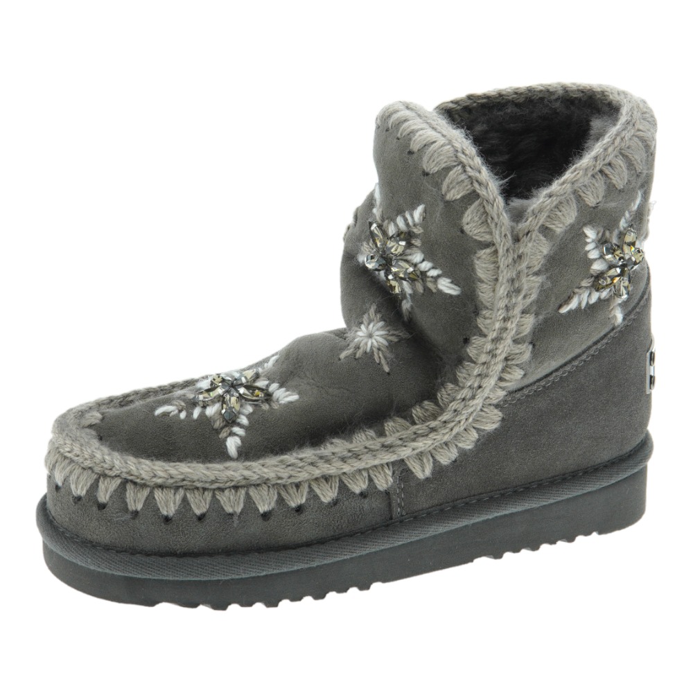 Bota piel cordero pespuntes cristales Mou Eski Wool Stars foto 3