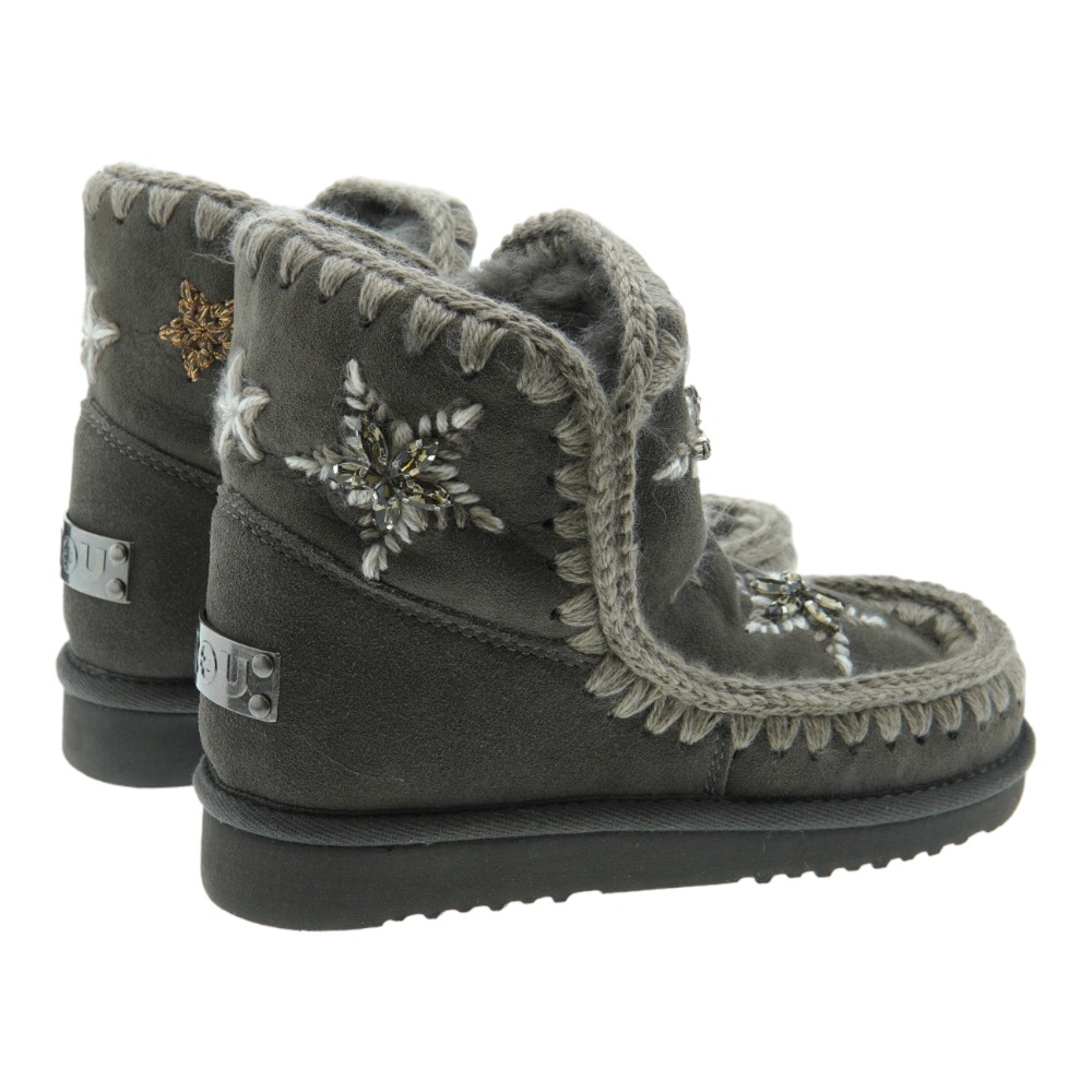 Bota piel cordero pespuntes cristales Mou Eski Wool Stars foto 4