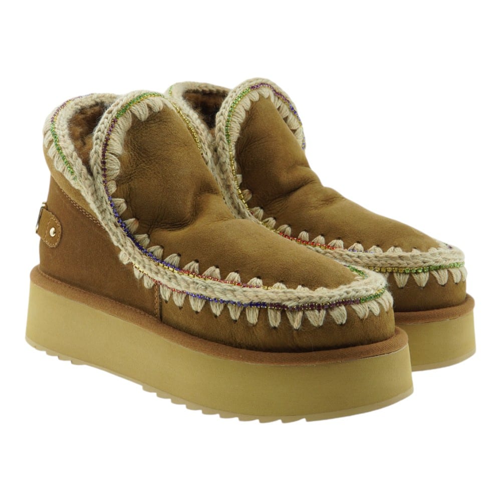 Botas Mou Plataforma y Costuras Multicolor Brillantes Eskimo 18