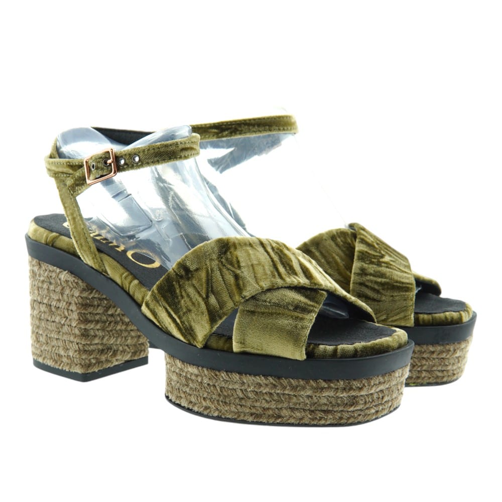 Sandalias Terciopelo Tacón y Plataforma Gaimo Fatima.L