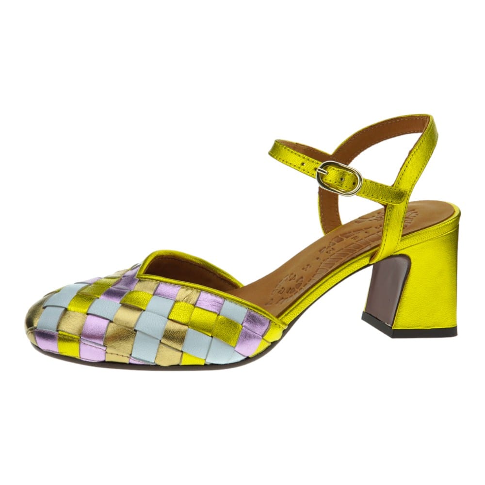 Zapatos Tacón Chie Mihara Tacón Bloque y Piel Metalizada | Descubre en Gallery Carrile foto 3