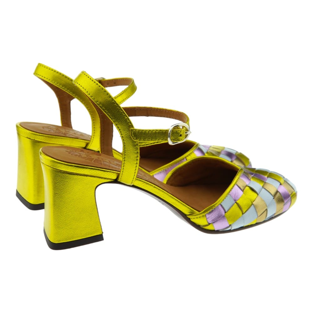 Zapatos Tacón Chie Mihara Tacón Bloque y Piel Metalizada | Descubre en Gallery Carrile foto 4