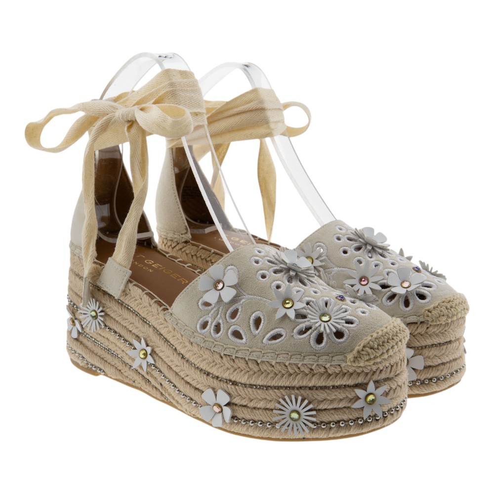 Alpargatas Plataforma Mujer Flores Kurt Geiger Flower Espadrilles