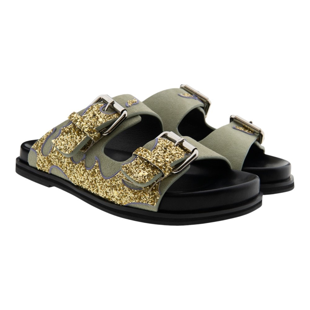 Sandalias planas hebillas mujer gliiter Bibilou Gamin Sandal