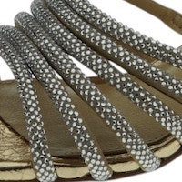 Sandalias tacón doradas mujer con strass Michael Kors foto 5