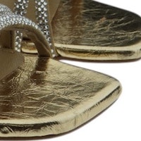 Sandalias tacón doradas mujer con strass Michael Kors foto 7