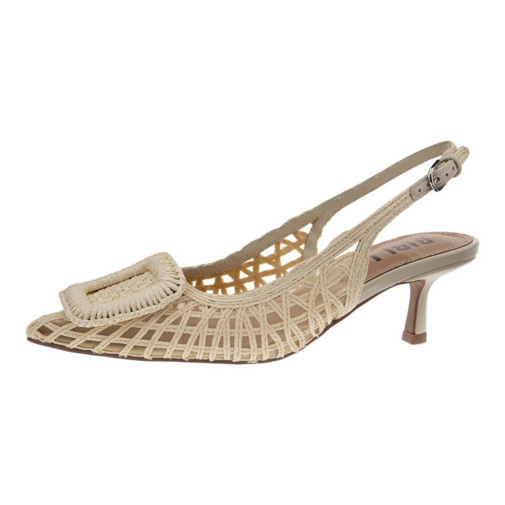 Zapatos destalonados tacón rafia Bibilou beige foto 3