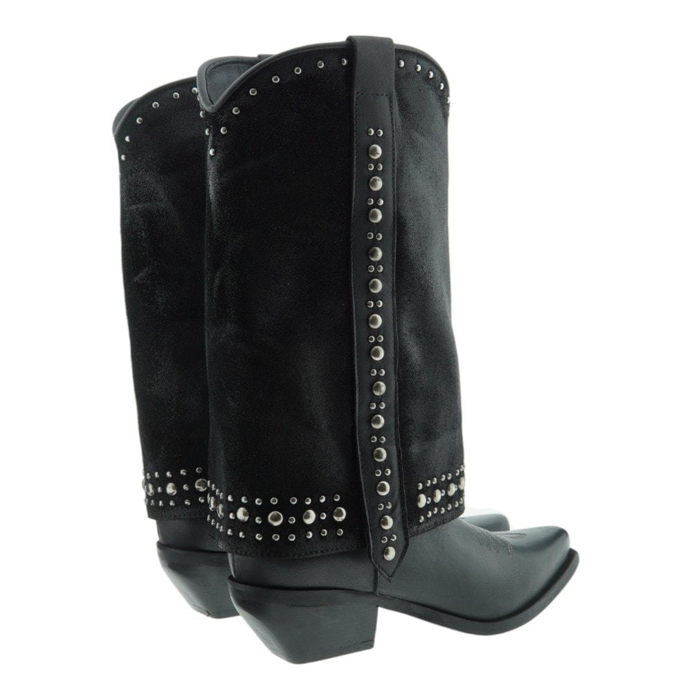 Bota campera tachuelas negra Zoe para mujer | Estilo atrevido y boho foto 4