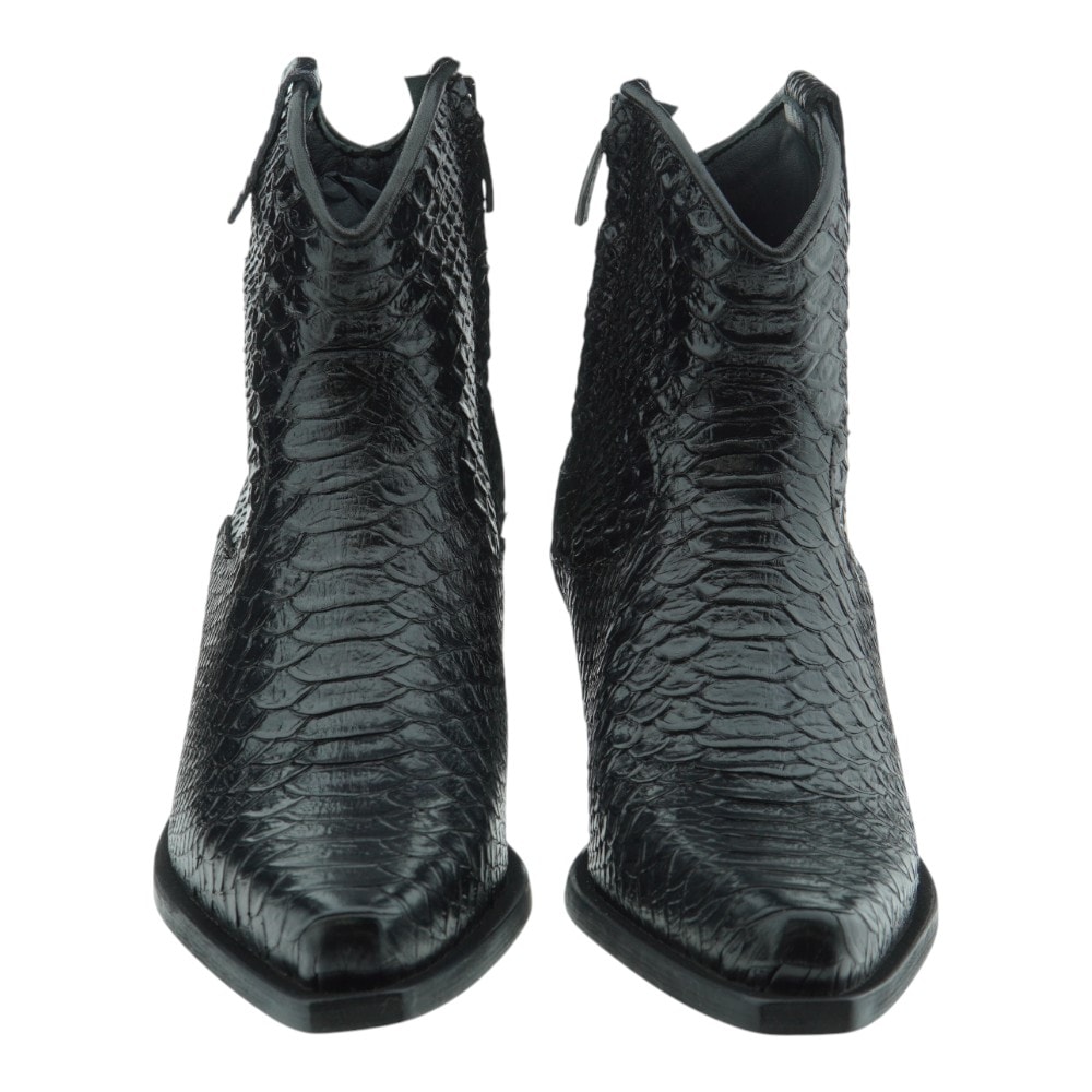 Botín campero piel negra Zoe para mujer | Estilo atrevido y urbano foto 2