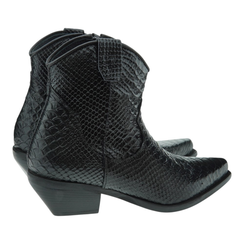 Botín campero piel negra Zoe para mujer | Estilo atrevido y urbano foto 4