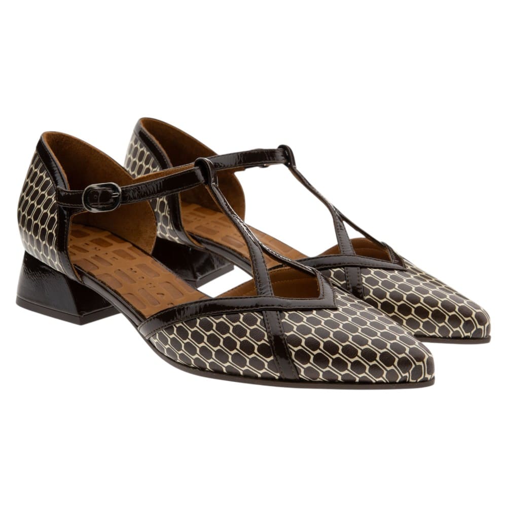Zapato tacón bajo Chie Mihara estampado geométrico Hidrow49