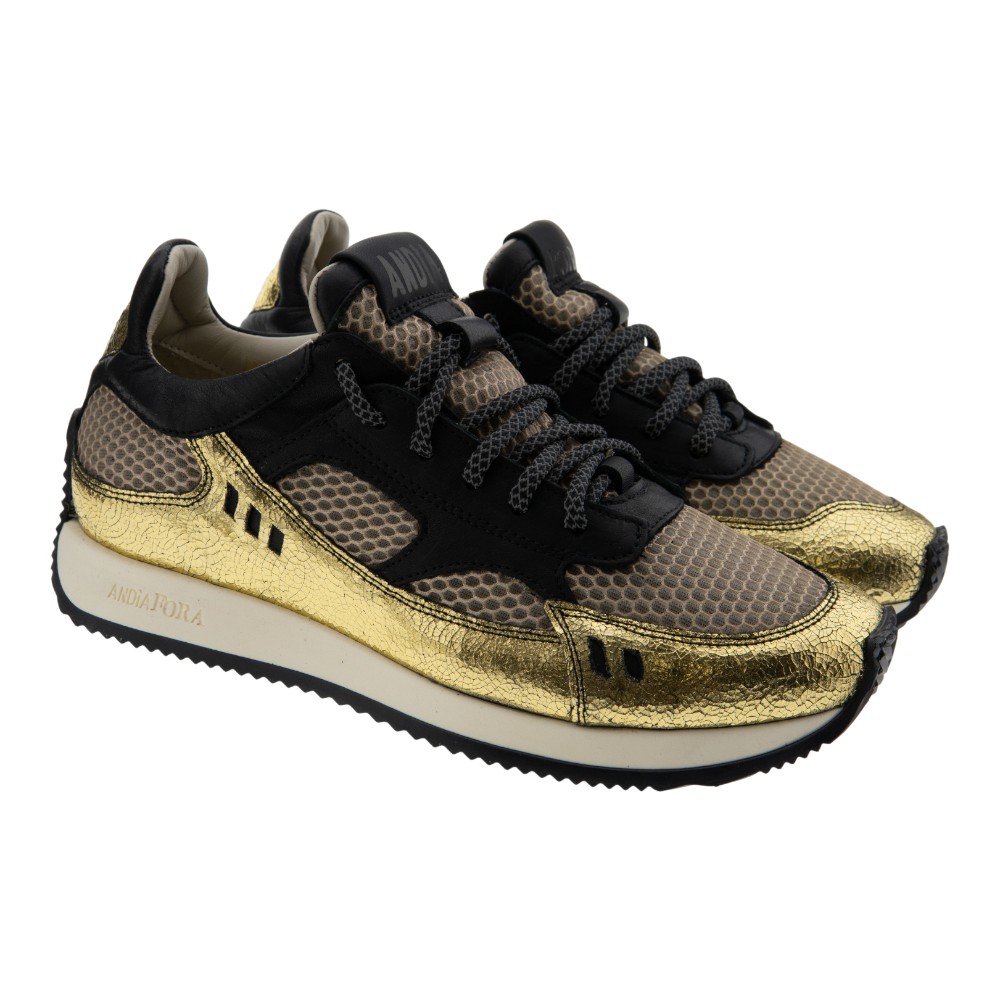 Sneakers doradas mujer Andia Fora