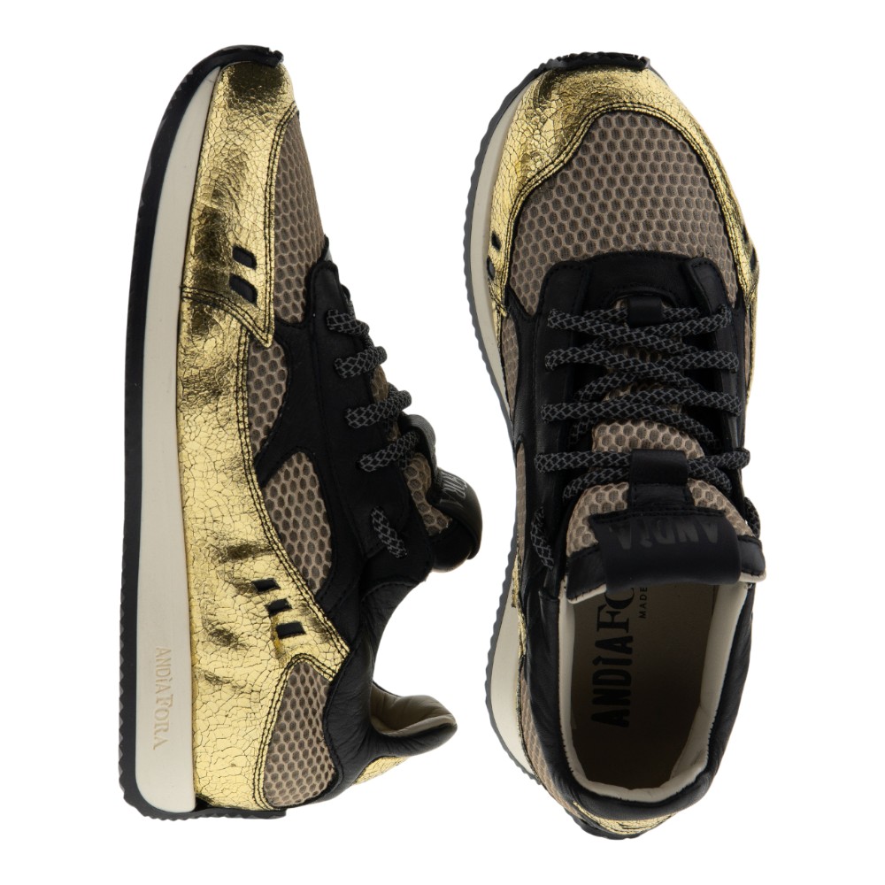 Sneakers doradas mujer – Andia Fora foto 2