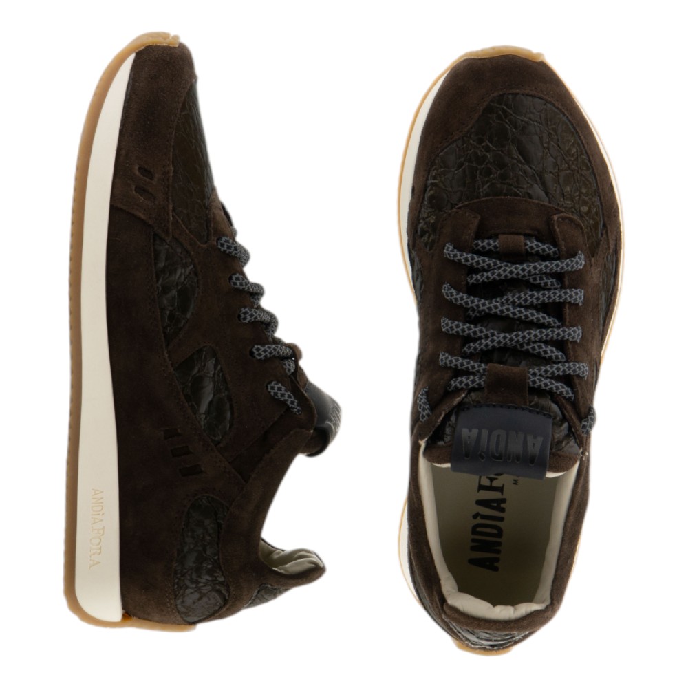 Sneakers marrones mujer Andia Fora – Diseño exclusivo en piel foto 2