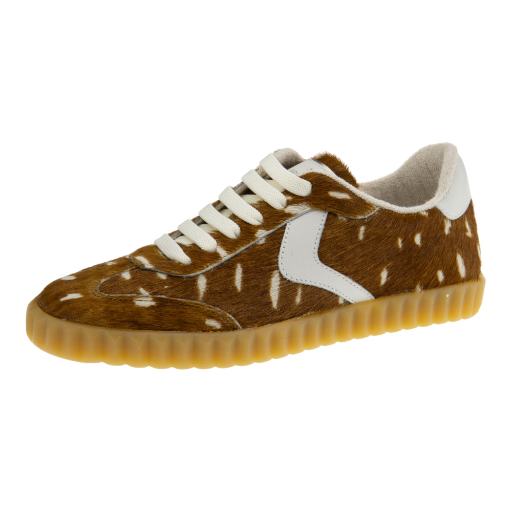Sneaker casual mujer Voile Blanche con print animal y piel blanca foto 3