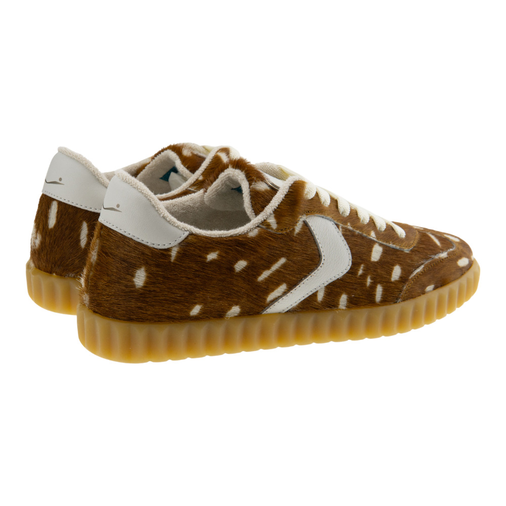 Sneaker casual mujer Voile Blanche con print animal y piel blanca foto 4