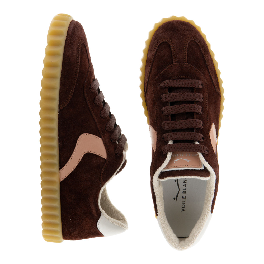 Sneakers burdeos mujer Voile Blanche con detalles en piel rosa foto 2