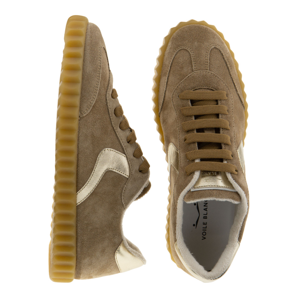 Zapatillas mujer sneakers Voile Blanche Cabal beige y dorado foto 2
