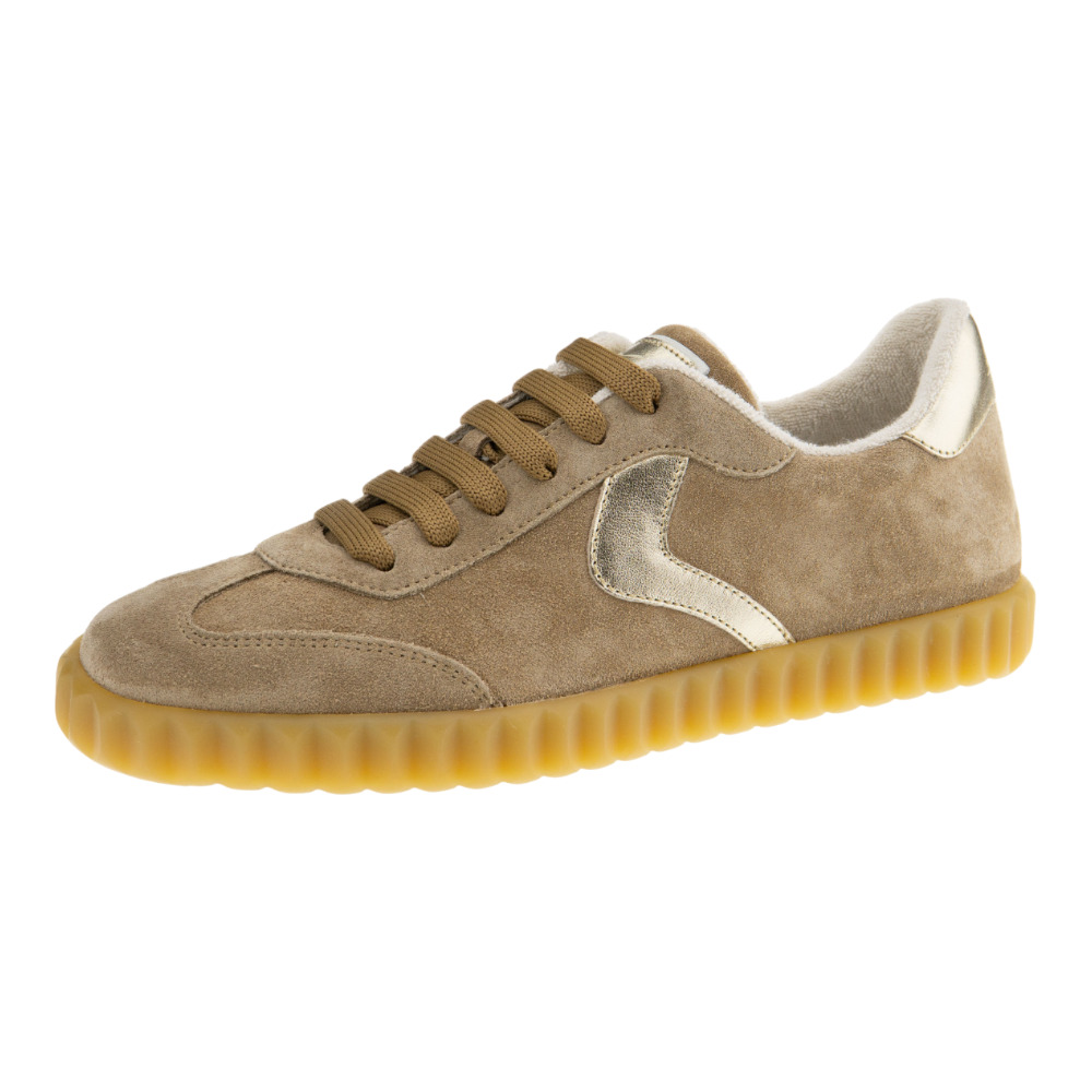 Zapatillas mujer sneakers Voile Blanche Cabal beige y dorado foto 3