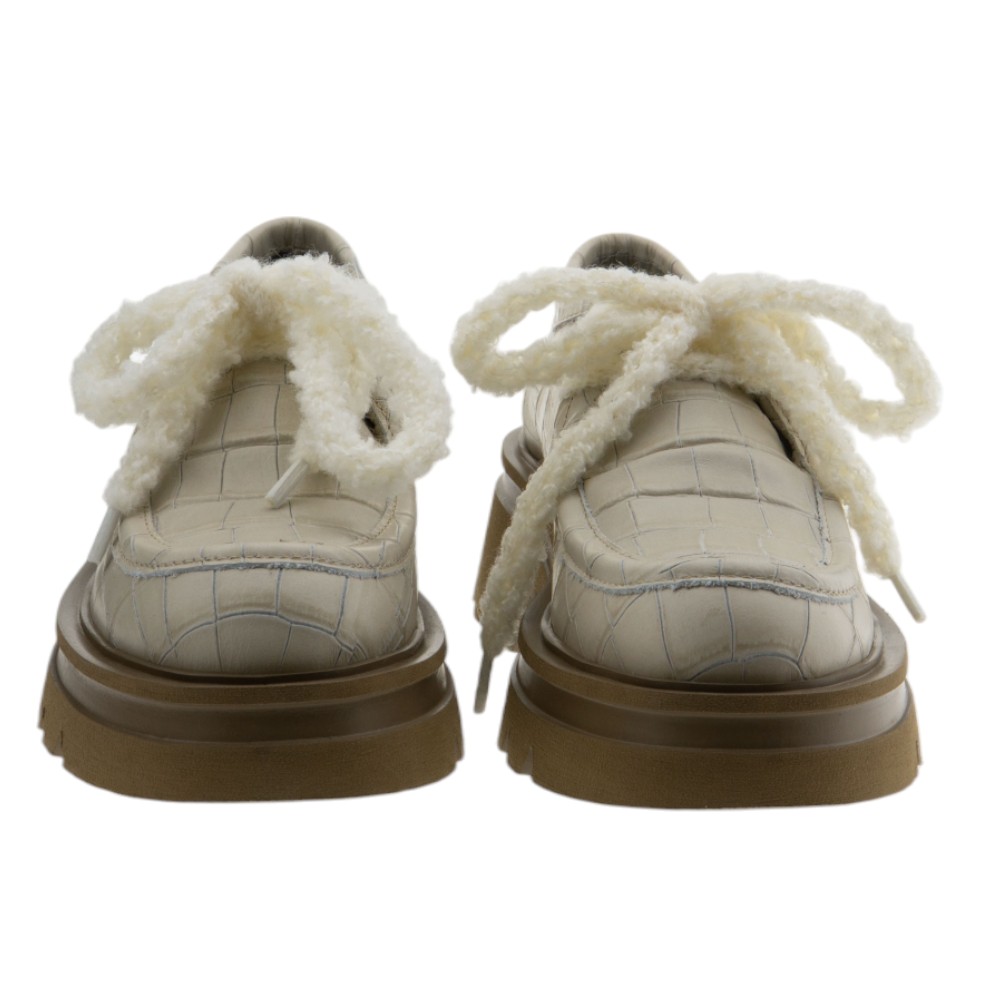 Bluchers plataforma mujer Patrizia Bonfanti beige foto 2
