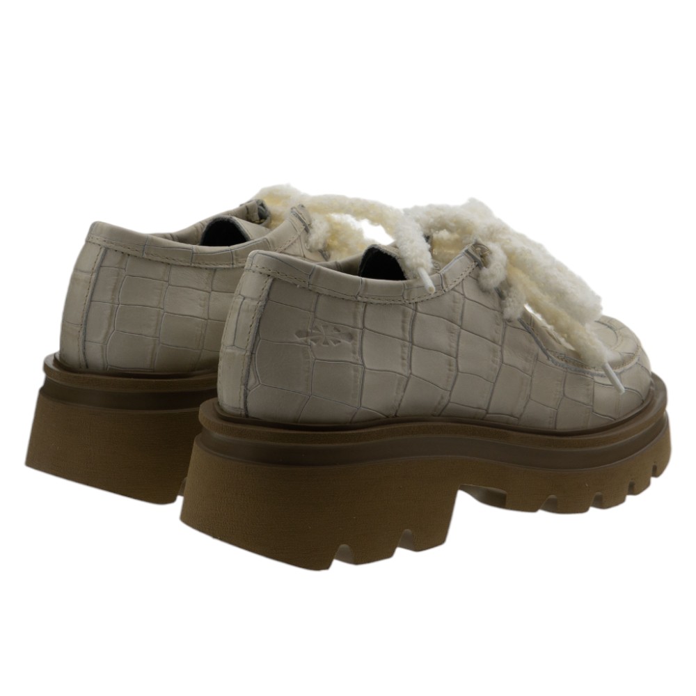 Bluchers plataforma mujer Patrizia Bonfanti beige foto 4