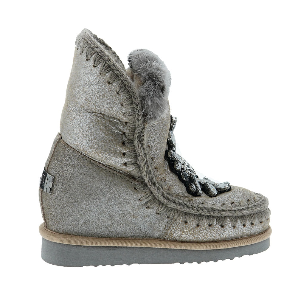 Bota cuña pelo cristales Mou Inner Wedge Front Heart Patch foto 5