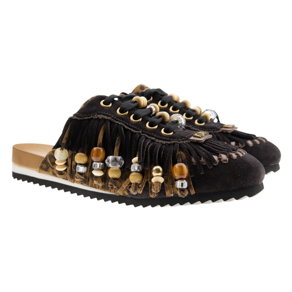 Mule ante marrón flecos Kurt Geiger Islington 