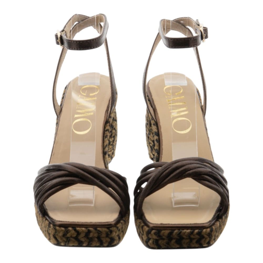 Sandalia tipo alpargata marrón tacón cáñamo Gaimo foto 2