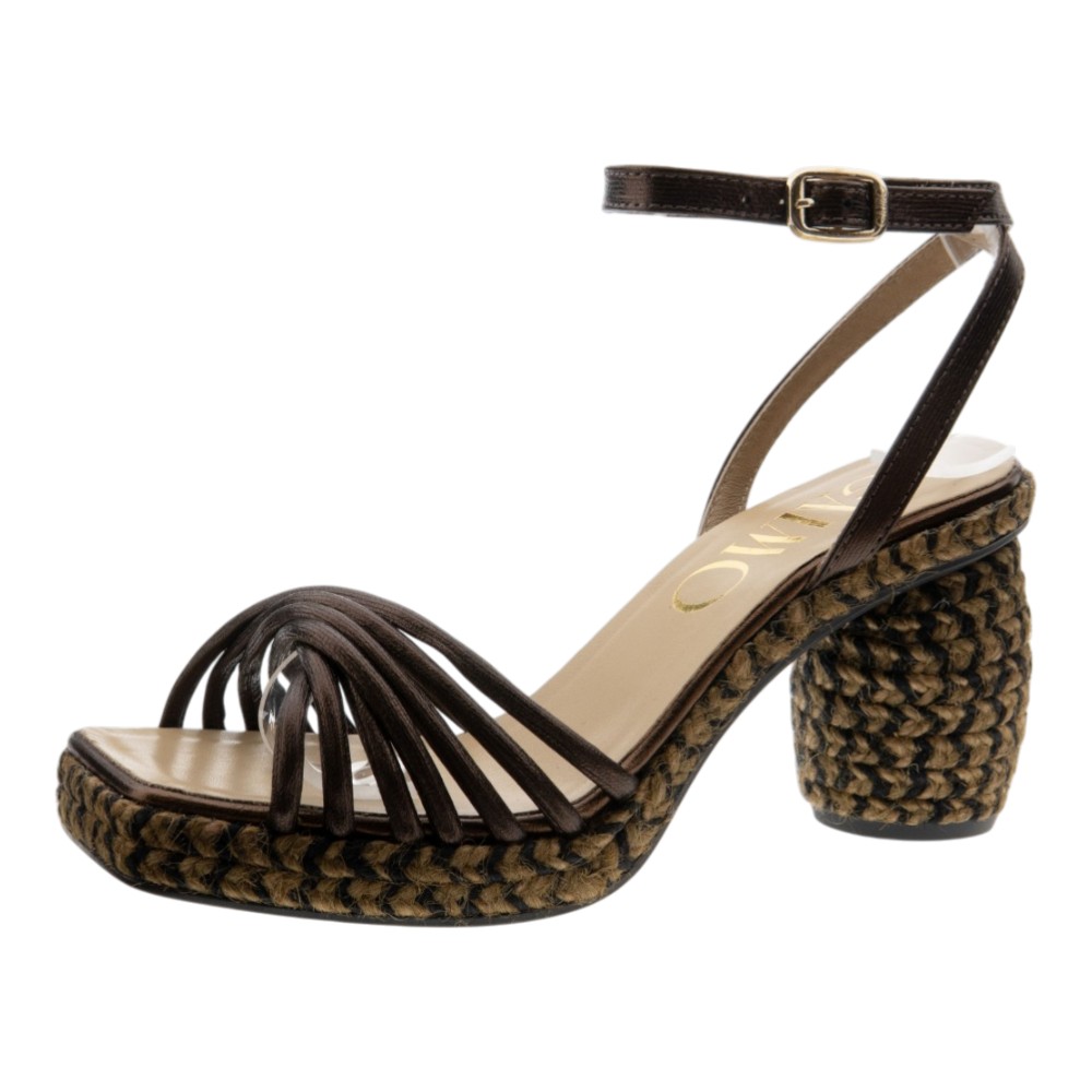 Sandalia tipo alpargata marrón tacón cáñamo Gaimo foto 3