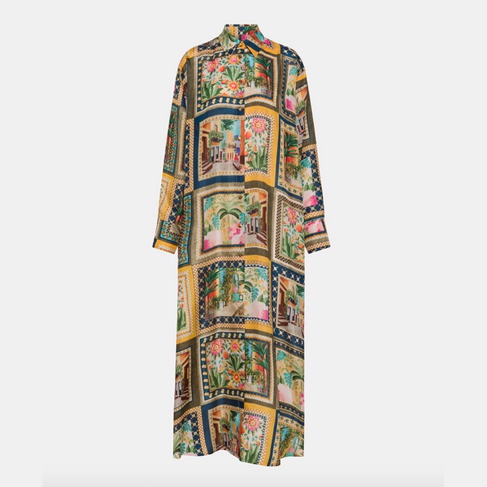 Maxi Vestido Seda mujer estampado Momoni JAU DRESS