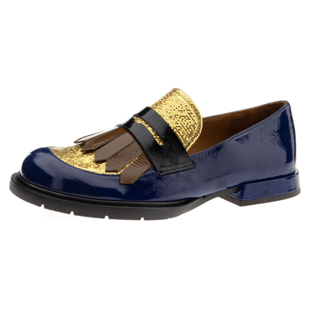 Mocasines azules y dorados mujer Chie Mihara foto 3