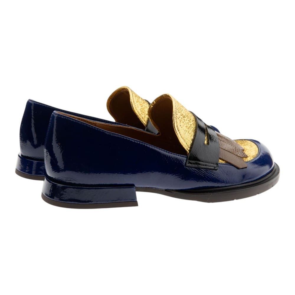 Mocasines azules y dorados mujer Chie Mihara foto 4