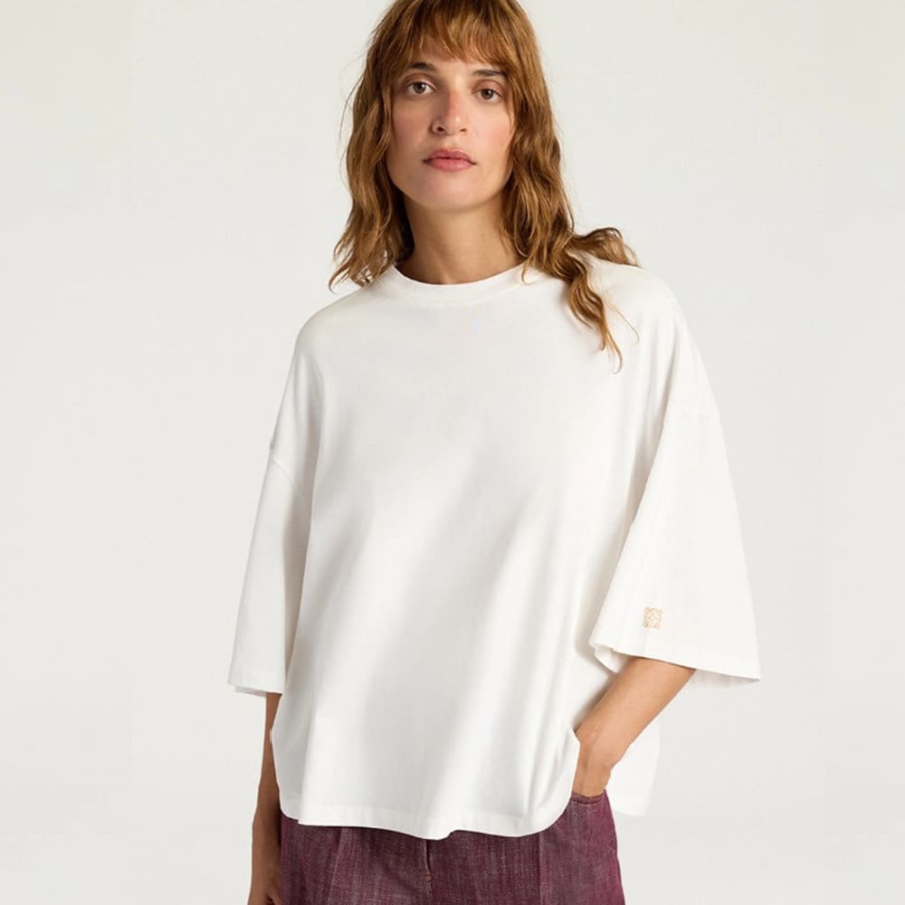 Camiseta blanca algodón cropped Momoni Jornada