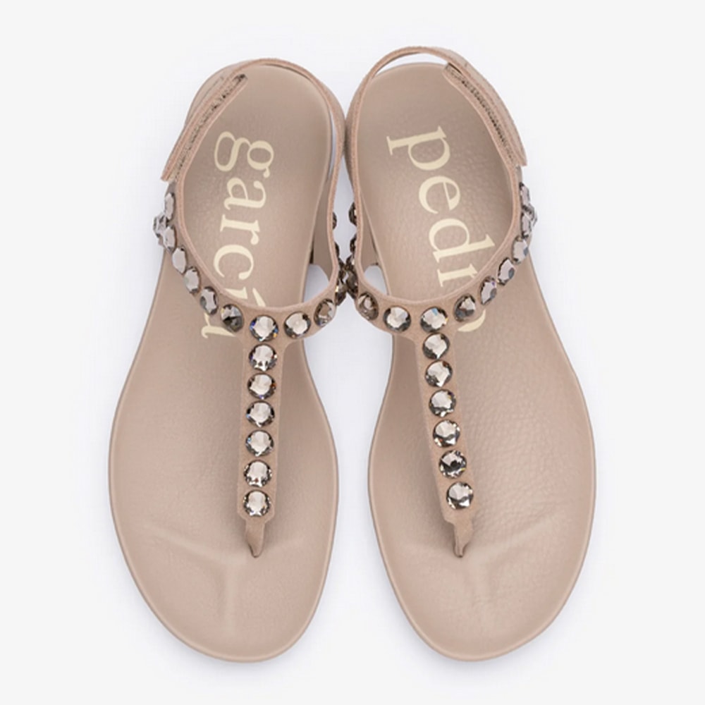 Sandalias Mujer Pedro García Beige - Elegancia y Brillo foto 2