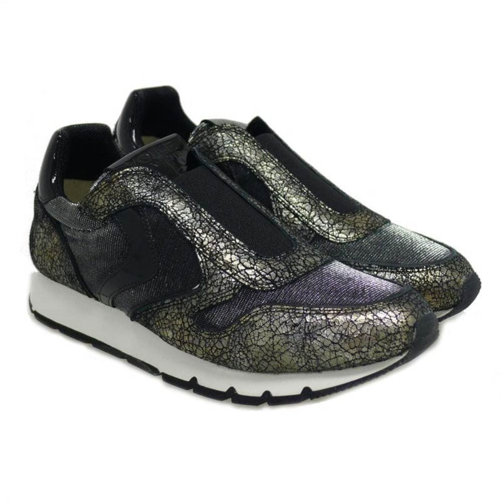 Sneakers con elástico Voile Blanche Julia Flex Negro-plata